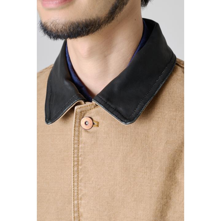 LEATHER COLLAR COVERALL