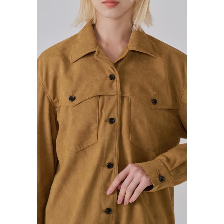 FAUX SUEDE SHIRT JACKET