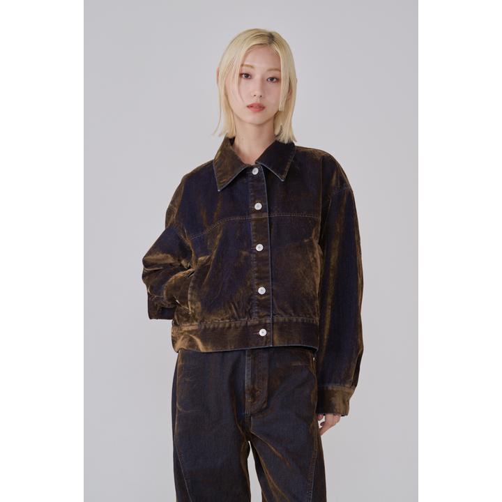 FLOCKED DENIM JKT