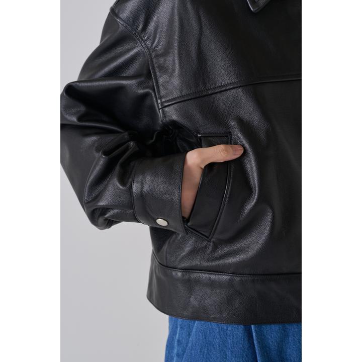 LEATHER BLOUSON JACKET