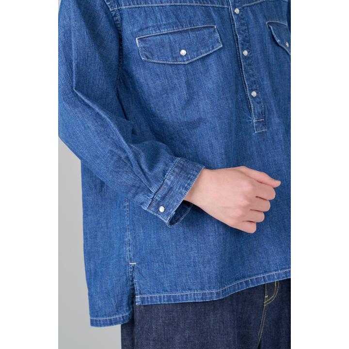 DENIM 3/4SLEEVE WESTERN SHIRT