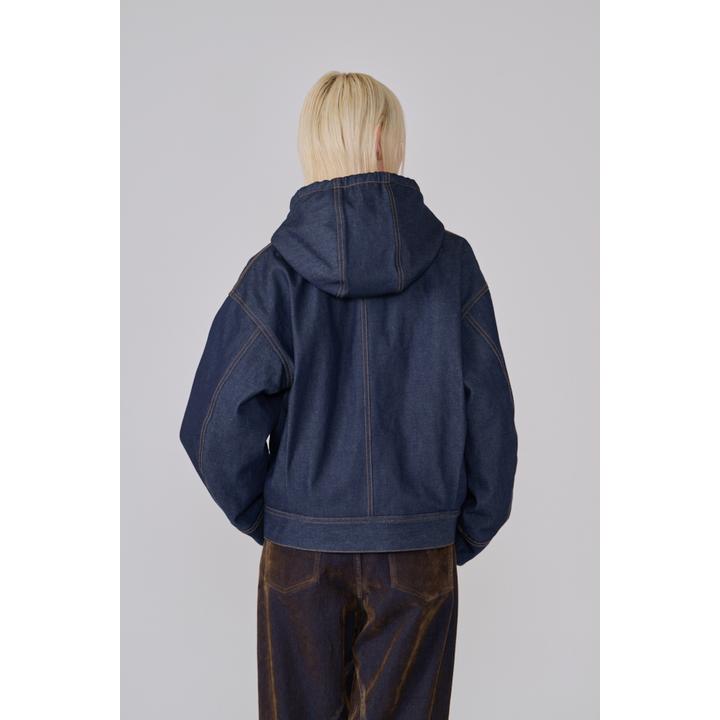 SHERPA-LINED DENIM HOODIE JACKET