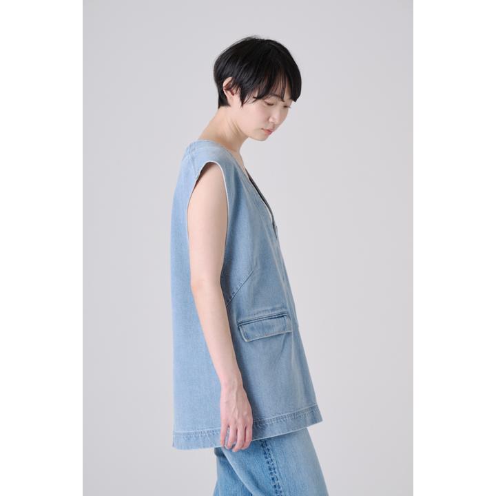 DENIM V-NECK VEST