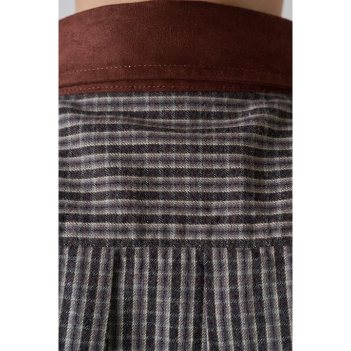 SUEDE COLLAR SHIRT