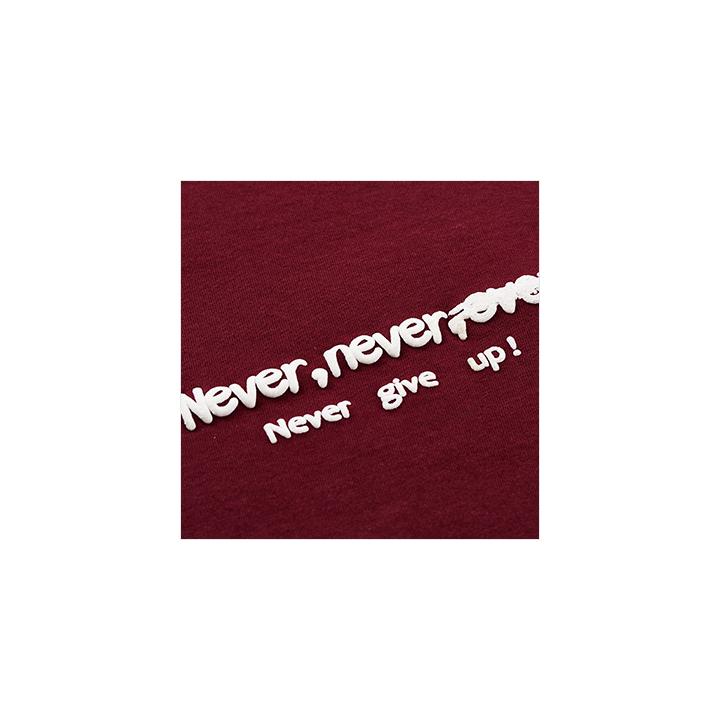 never give up 発泡プリントTee