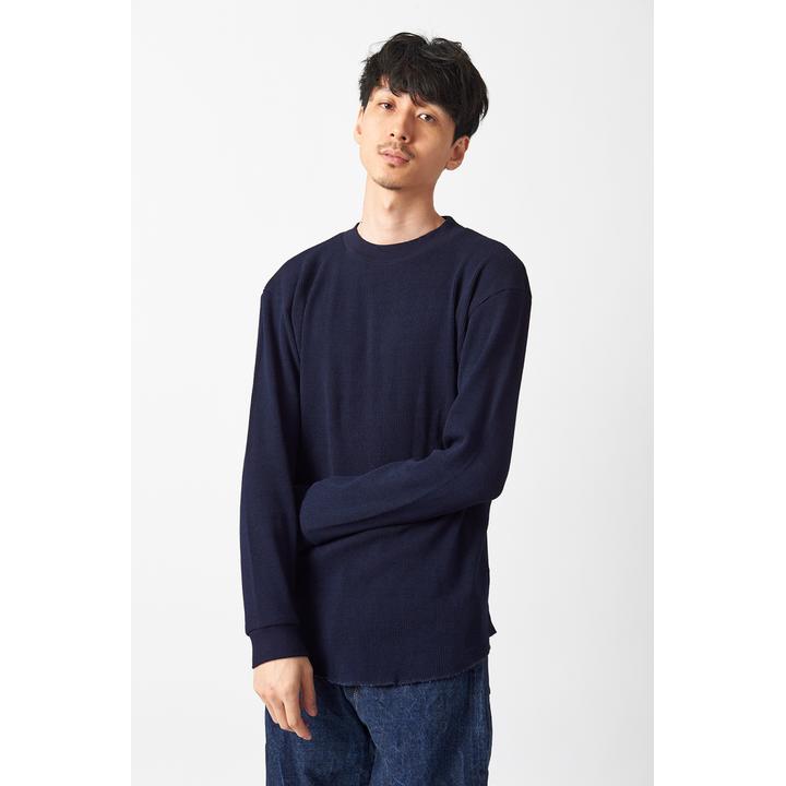 インディゴワッフルL/S Tee