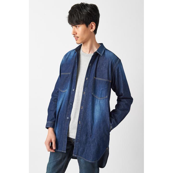 デニムロングシャツ