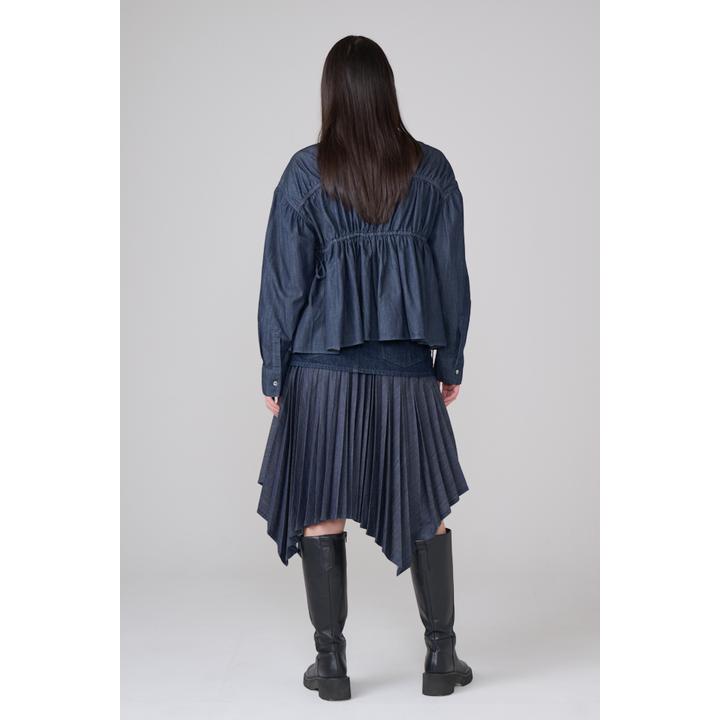 DENIM PLEATS LAYERED SK