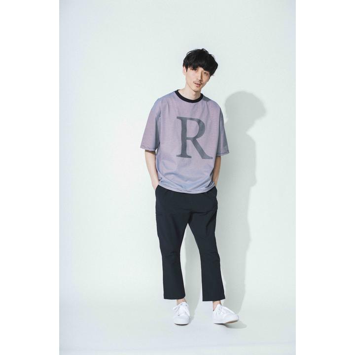 C/N ボーダープリント5分袖Tee