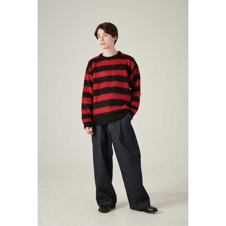 70S CREW NECK BORDER SWEATER