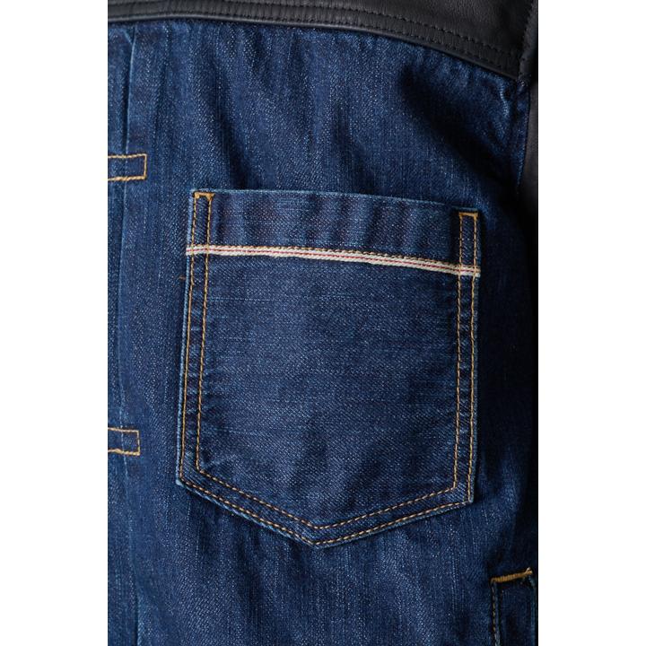 LEATHER DENIM JKT