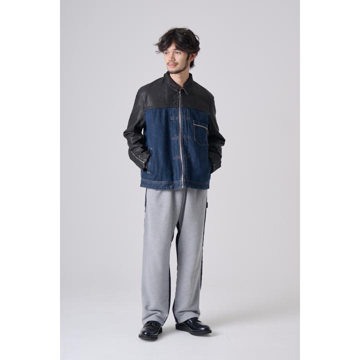 LEATHER DENIM JKT