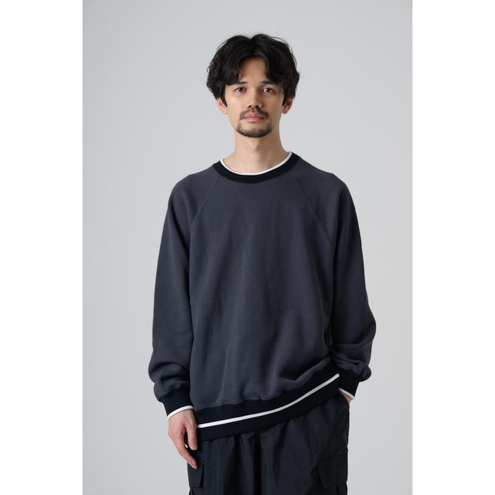 BORDER RIB SWEAT SHIRT