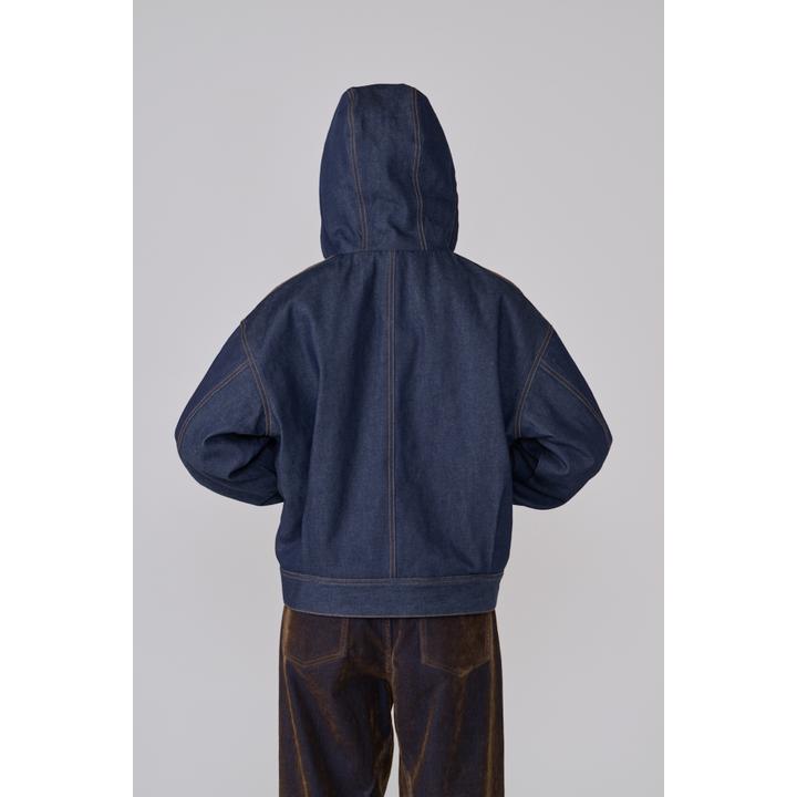 SHERPA-LINED DENIM HOODIE JACKET