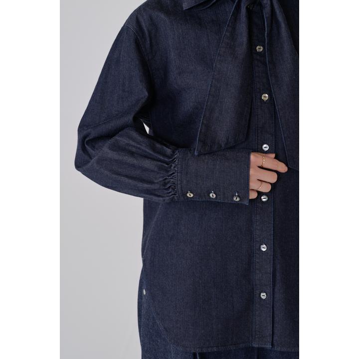 BOW-TIE DENIM SHIRT