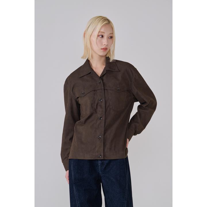 FAUX SUEDE SHIRT JACKET