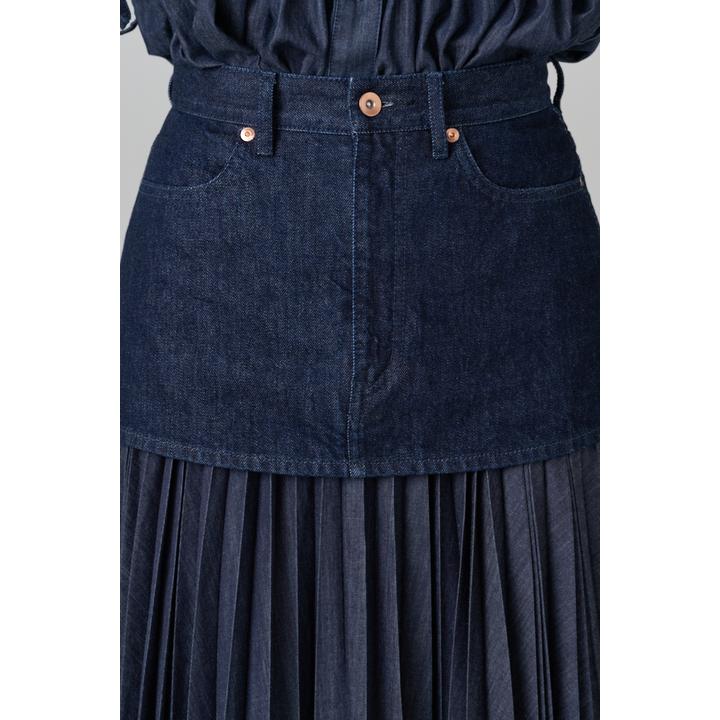 DENIM PLEATS LAYERED SK
