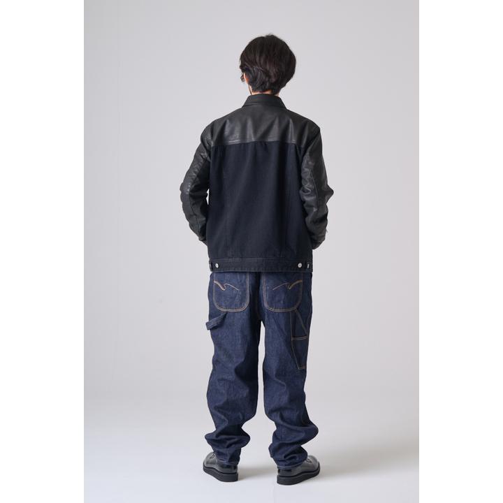 LEATHER DENIM JKT