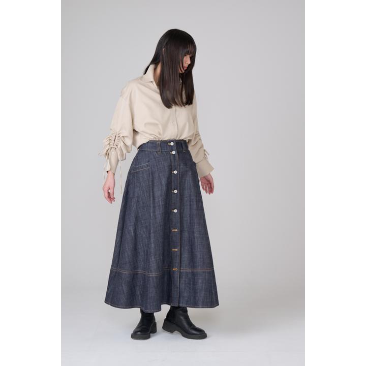BUTTON PANEL LONG SKIRT