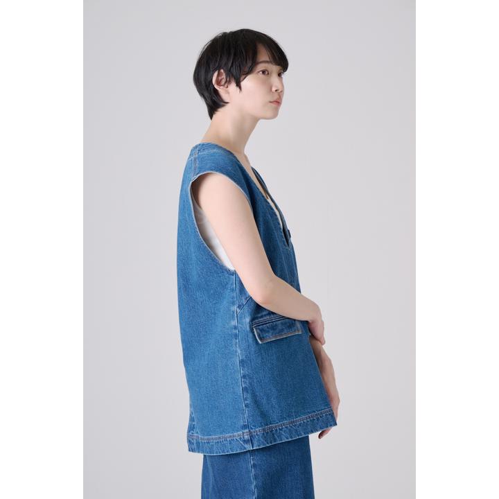 DENIM V-NECK VEST