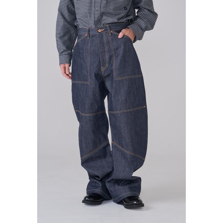 DOUBLE KNEE DENIM CURB TROUSER (KUR)