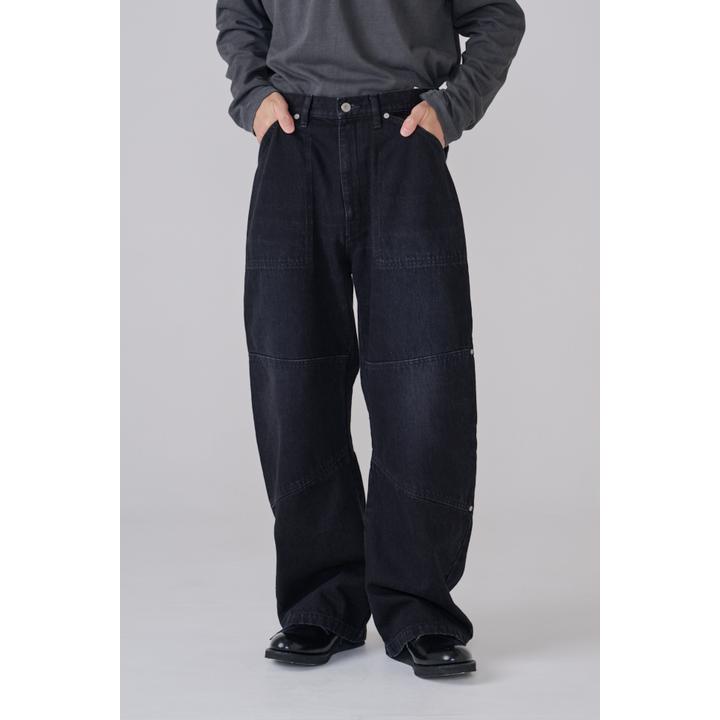 DOUBLE KNEE DENIM CURB TROUSER (KUR)