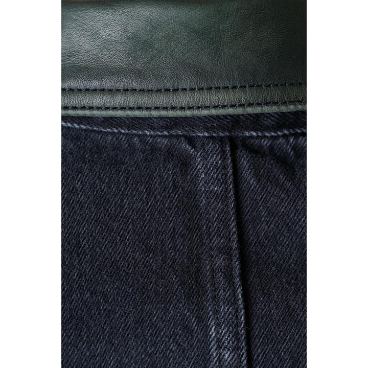 LEATHER COLLAR COVERALL