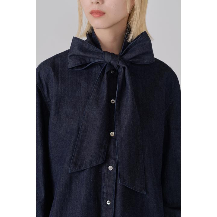 BOW-TIE DENIM SHIRT