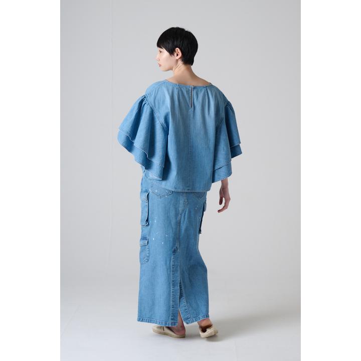 DENIM TIERED SL BL