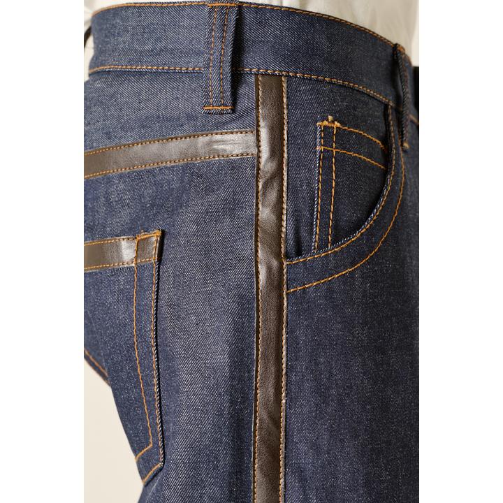 LEATHER LINE DENIM