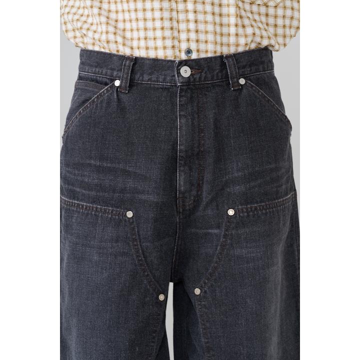 DOUBLE KNEE DENIM SHORT