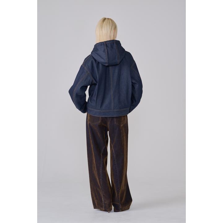 SHERPA-LINED DENIM HOODIE JACKET