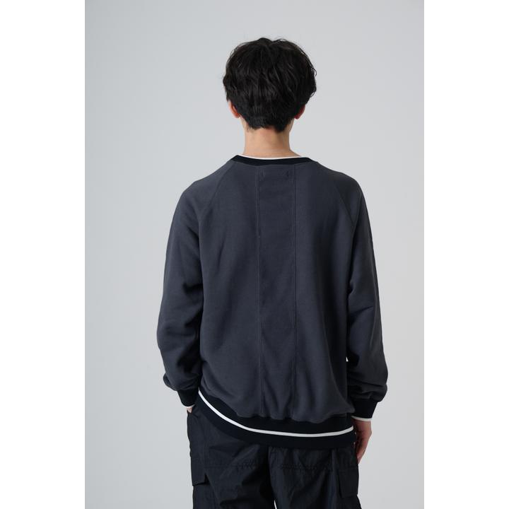 BORDER RIB SWEAT SHIRT