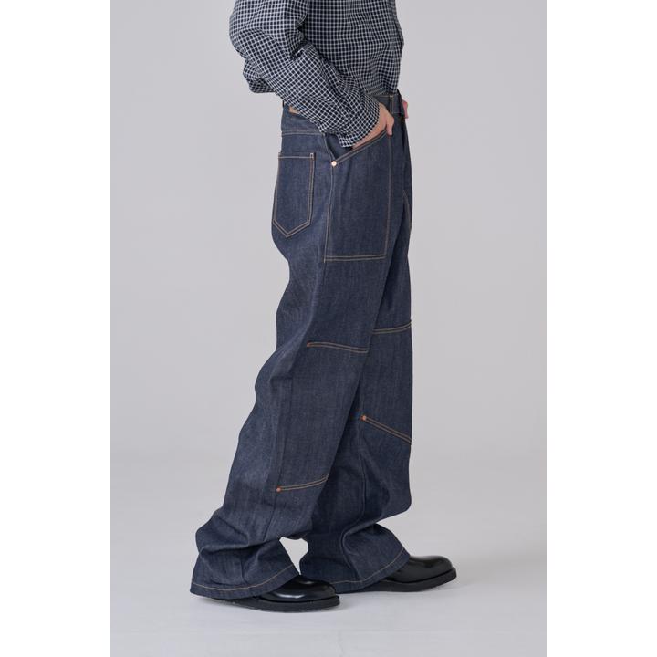 DOUBLE KNEE DENIM CURB TROUSER (KUR)