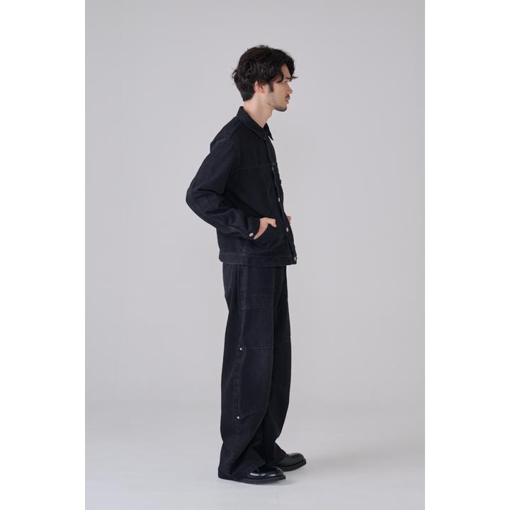 DOUBLE KNEE DENIM CURB TROUSER (KUR)