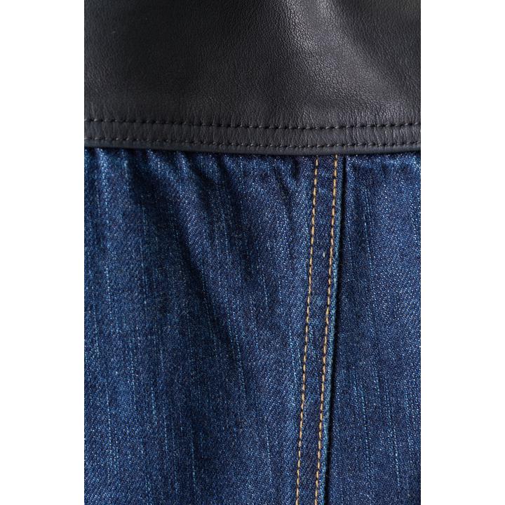 LEATHER DENIM JKT