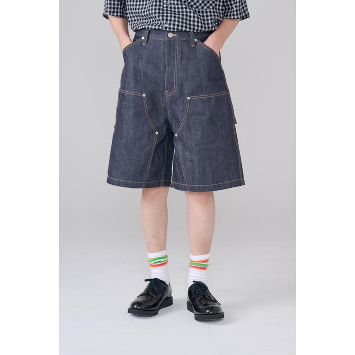 DOUBLE KNEE DENIM SHORT