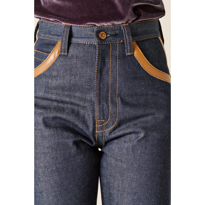 LEATHER LINE DENIM