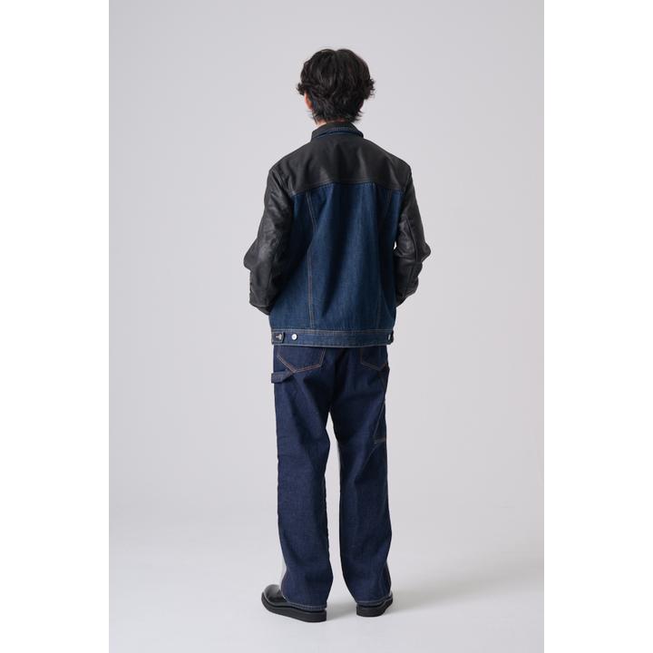 LEATHER DENIM JKT