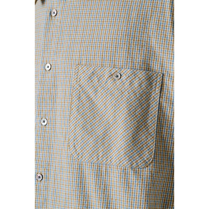 SUEDE COLLAR PLAID SHIRT