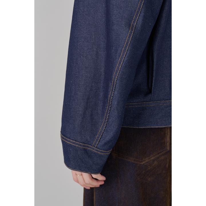 SHERPA-LINED DENIM HOODIE JACKET