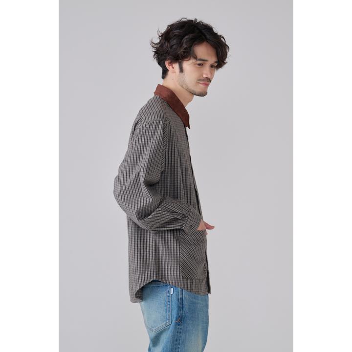 SUEDE COLLAR SHIRT