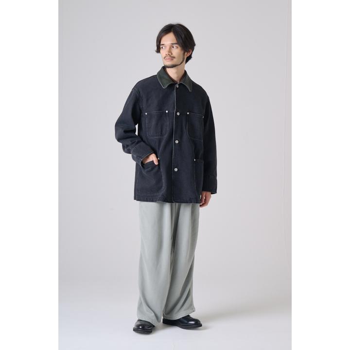 LEATHER COLLAR COVERALL