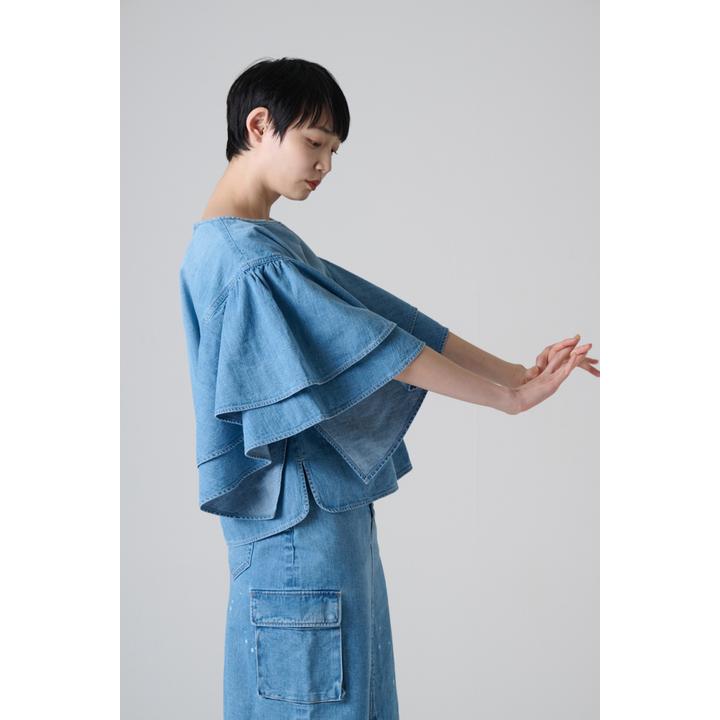 DENIM TIERED SL BL