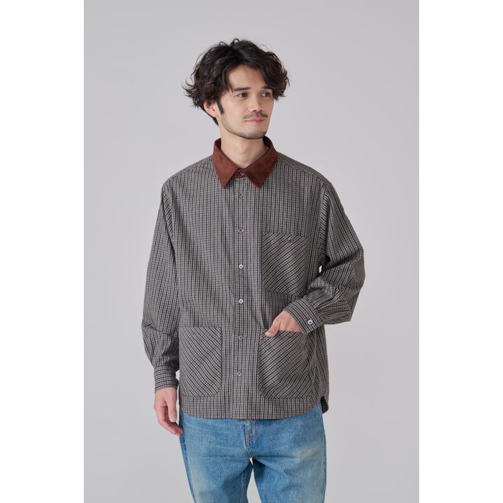 SUEDE COLLAR SHIRT