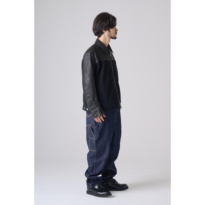 LEATHER DENIM JKT