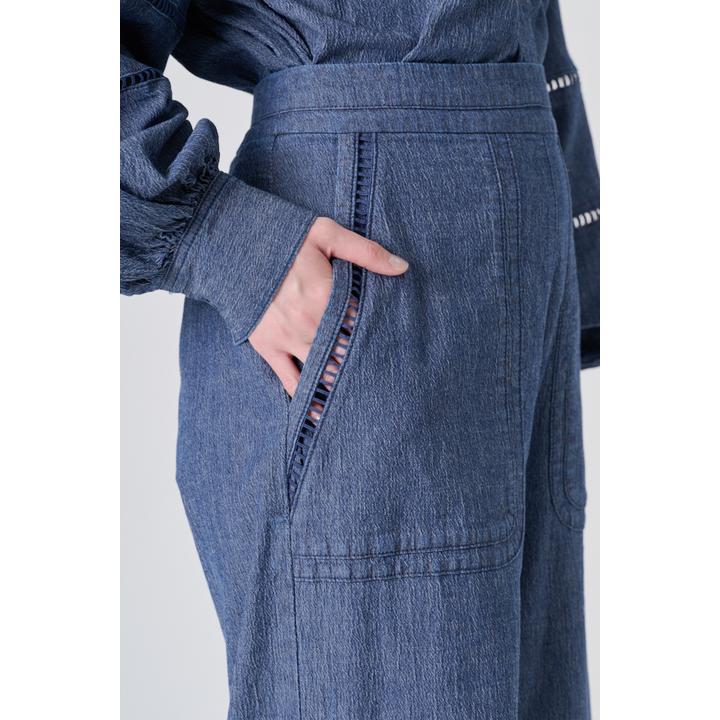 LADDER LACE DENIM PT