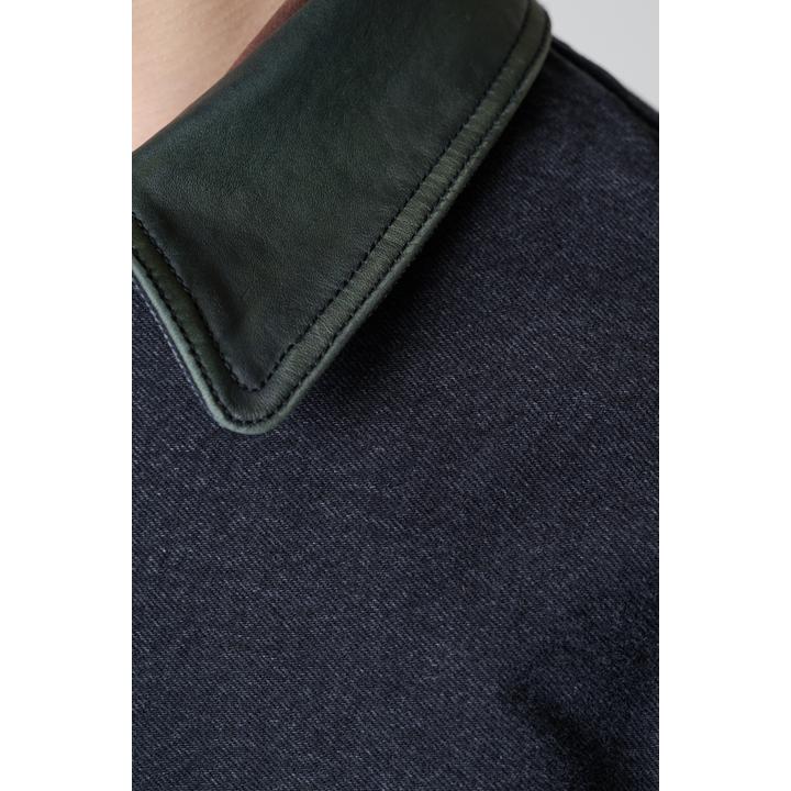 LEATHER COLLAR COVERALL
