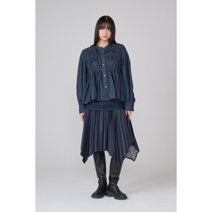 DENIM PLEATS LAYERED SK