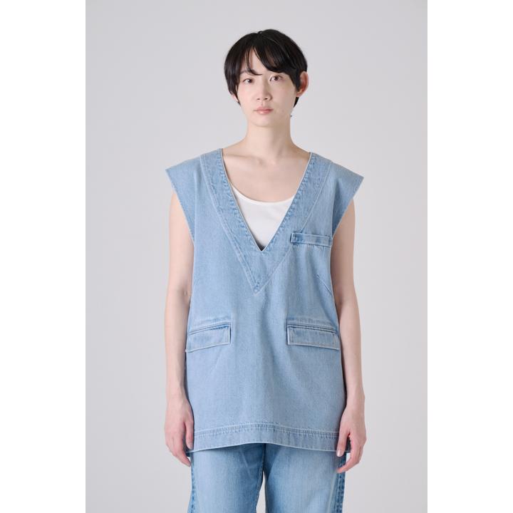 DENIM V-NECK VEST